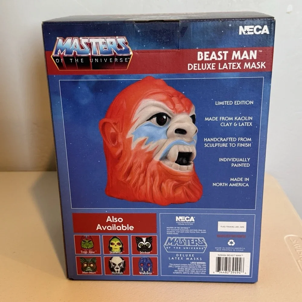 NECA Masters of the Universe MOTU Beast Man Deluxe Latex Mask NEW